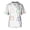 White, variant on Men V Neck Short Sleeve Scrub Top with Halloween Themed Pumpkin and Spider Web Print Chest Pocket Comfortable Fit
