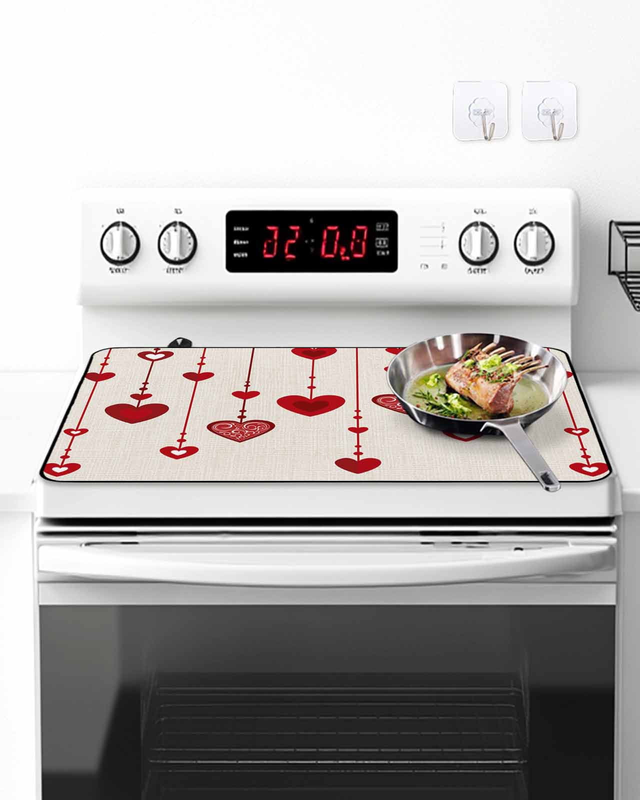 Stove Top Covers for Electric Stove, Saint Valentine's Kitchen Glass Ceramic Electric Cooktop Covers 28.5''x20.5'', HeatResistant Oven/Countertop Protector