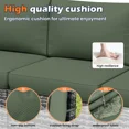 thumbnail image 6 of UDPATIO 6-Piece Patio Furniture Set, Outdoor Patio Sofa Set With Wide Armrest, All-Weather Wicker Rattan Guest Set With Cushion And Glass Table And Waterproof Cover, Grey &Green, 6 of 6