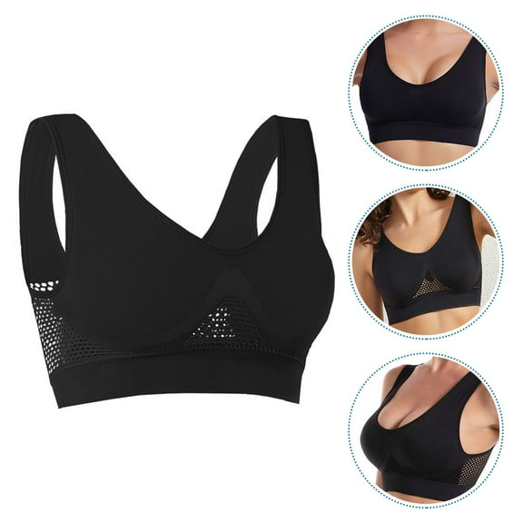 PTOOTP Breathable Yoga Bras for Women Wirefree Design Black Vest Sport Style 15.7×15.7×0.4in