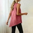 thumbnail image 6 of VBVC Women's Asymmetrical Hem Crew Neck Tank Top , Ladies' Sleeveless Side Button Blouse , Summer Casual Athletic Shirt For Women,Red,S-2XL, 6 of 6