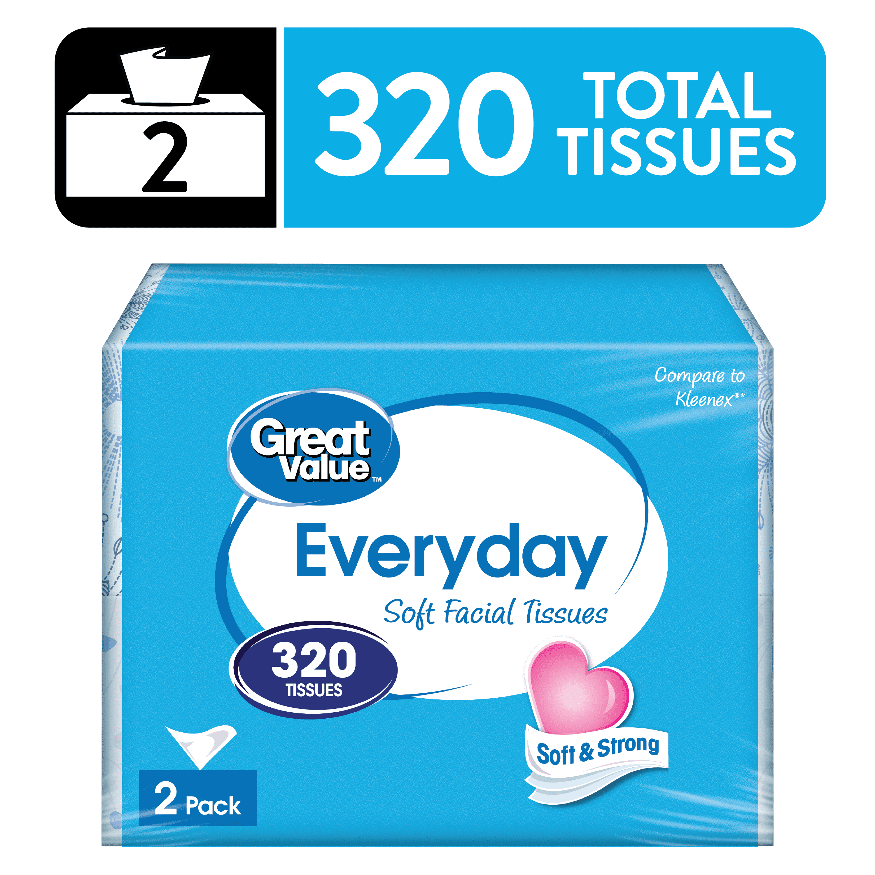 MediChoice Travel Size Facial Tissues, 5.7 Inch x 7 Inch, 40