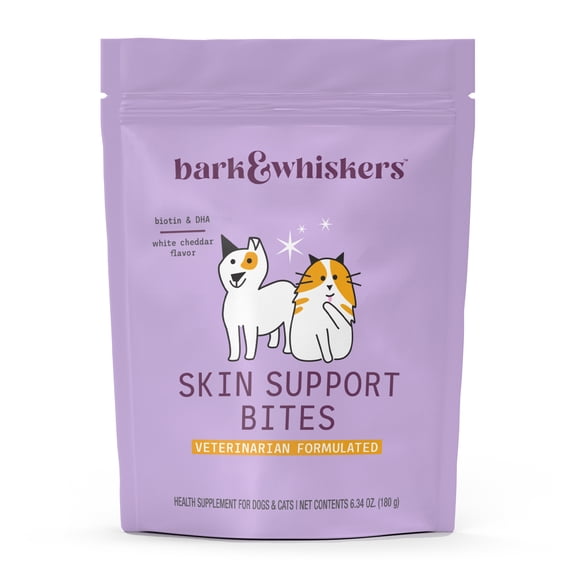 Dr. Mercola Bark & Whiskers Skin Support Bites, 6.34 oz, 1 bag, Gluten Free, Soy Free, Non-GMO