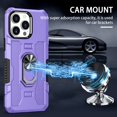 thumbnail image 6 of K-Lion for iPhone 13 Pro 6.1 Inch Case, 360° Rotating Ring Holder Stand Heavy Duty Kickstand Magnetic Car Mount Slim Military Grade Shockproof Durable Hybrid Case for iPhone 13 Pro,Purple, 6 of 9