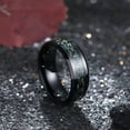 thumbnail image 3 of GENTLEMAN 8mm Black Tungsten Carbide Ring Black/Red/Green/Blue Carbon Fiber Inlay Polished Finish Edges Comfort Fit, 3 of 14