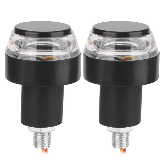 2pcs LED License Plate Light Signal Lamp 27.6in Cable Accessory for Motorcycle ATV ScooterWhite Turn to Yellow