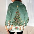 thumbnail image 4 of 1/4 Zip Pullover Sweatshirts Womens Christmas Costumes Long Sleeve Zipper Lapel Neck Oversized Holiday Tops (L, Green), 4 of 4