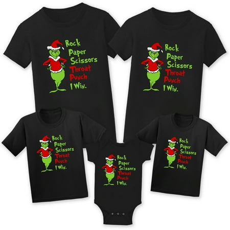 

Grinch Merry Christmas Interesting Matching Family Christmas Family Tees Shirt Christmas Gift Family Tee Costume for Family Short Sleeve Tee Shirts