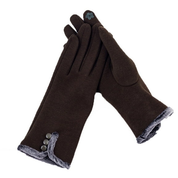 Winter Gloves for Men Women Touch Screen Warm Gloves Windproof Cycling Driving Riding Telefingers Gloves Non-Slip Silicone Gel Adjustable Full Finger Mittens (Dark Brown)
