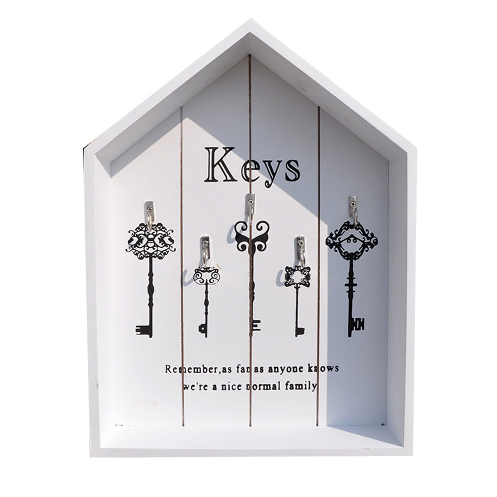Wall Mounted Wooden Key Holder with Hook Cute Key Hanger for Wall House-Shaped Key Cabinet Key Rack for Wall Key Box for Home 