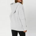 thumbnail image 4 of WTOBBY Women's Casual Oversized Solid Color Pocket Long Sleeve Hooded Sweatshirt, Relaxed Fit with Pocket, Cozy Fabric for Everyday Wear in Fall and Winter,Gray S, 4 of 7