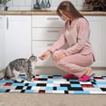 thumbnail image 4 of Blue White Geometric Kitchen Rugs and Mats Sets Of 2,Kitchen Decoration Rugs,Rubber Backing Non-Slip Floor Mat for Sink Washable Waterproof Laundry Room Runner Rugs, 4 of 7