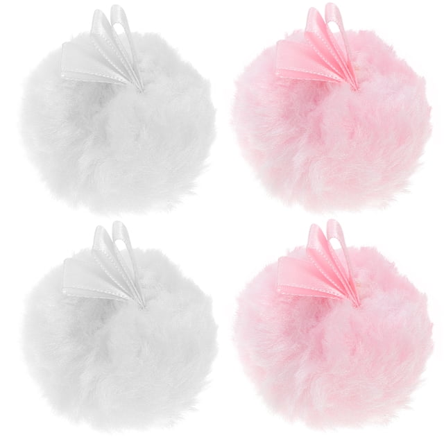 MasteelfCA 4PCS Powder Puff Beauty Makeup Power Puff Portable Dry Powder Puff Cheek Color Makeup Pad Fuzzy Ball Shape Power Puff for Women Use