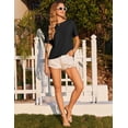 thumbnail image 5 of Ekouaer Pajama Set for Women Viscose from Bamboo Short Sleeve Tops and Shorts Set 2 Piece Lounge Set, 5 of 6