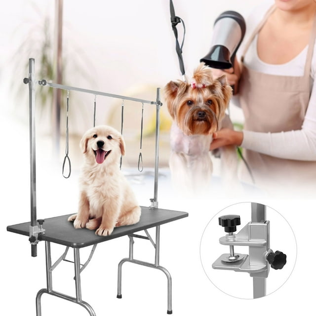 Bras de Table de Toilettage pour Animaux Durable à Hauteur Réglable, Support de Table de Toilettage, Toilettage pour Animaux pour Table de Chien Chat Bureau de Beauté pour Table de 1,15 m