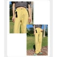 thumbnail image 6 of Capris for Women Casual Summer Fashion Wide Leg Solid Color Jeans Summer High Waist Straight Dragging Loose Skinny Design Pants Clam Leggings No Waist Jean Outfit for Women Light Jean Jackets Yellow L, 6 of 8