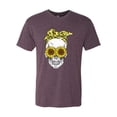 thumbnail image 2 of Skull Sunflower Skeleton Bandana Inspirational/Christian Mens Premium Tri Blend T-Shirt, Vintage Purple, Medium, 2 of 3