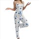 thumbnail image 1 of Pijama de Dos Piezas con Top Corto con Estampado de Corazones y Pantalones Anchos para Mujer. Ropa de Dormir para Estar en Casa. Amor Azul S, 1 of 7