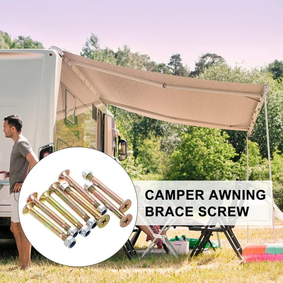 LULULION rv awning arm parts Hexagon Head Screws Silver 8Pcs