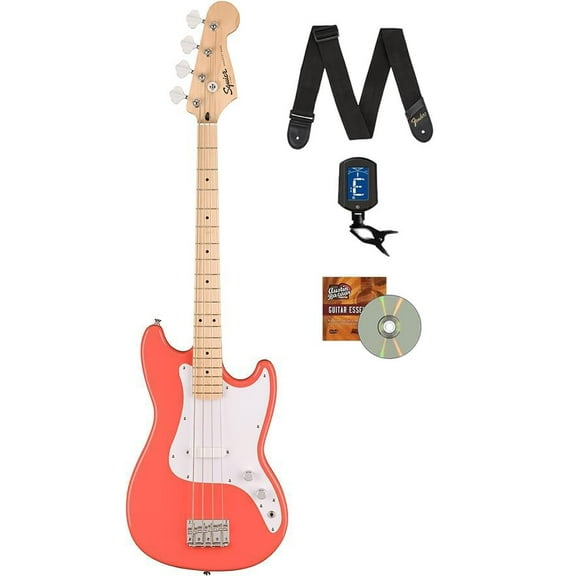 Fender Squier Sonic Bronco Bass - Tahitian Coral w/ Tuner