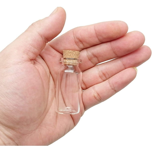 Bouteilles en verre avec bouchon en liège de 10 ml Mini bouteilles en verre  transparent 48 pcs. 