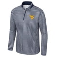 thumbnail image 2 of Men's Colosseum Navy West Virginia Mountaineers Striped Quarter-Zip Top, 2 of 3