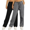 thumbnail image 2 of Fnooota Womens Sweatpants, Elastic Waist Athletic 2 Piece Casual Jogger Pants Dark Gray Size S, 2 of 6