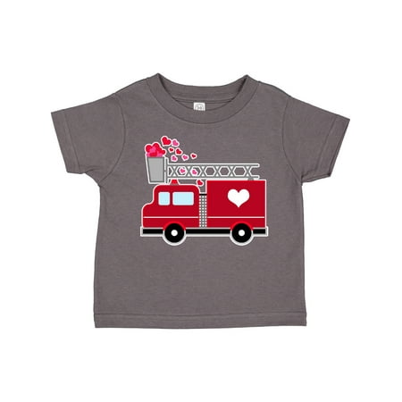 

Inktastic Valentine s Day Red Firetruck with Pink Hearts Gift Toddler Boy or Toddler Girl T-Shirt