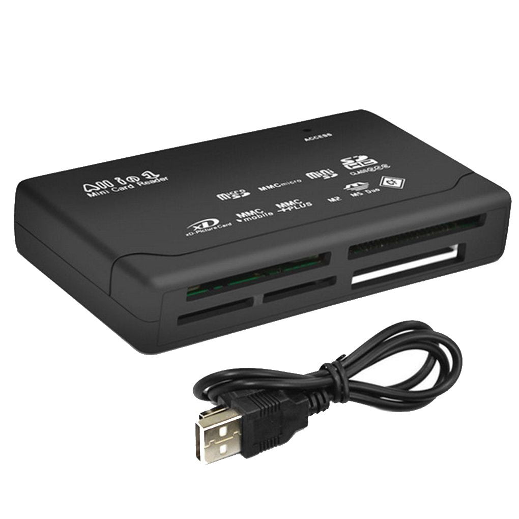 Black Mini 26-in-1 USB 2.0 Universal High Speed Memory Card Reader SD MS XD SDHC 