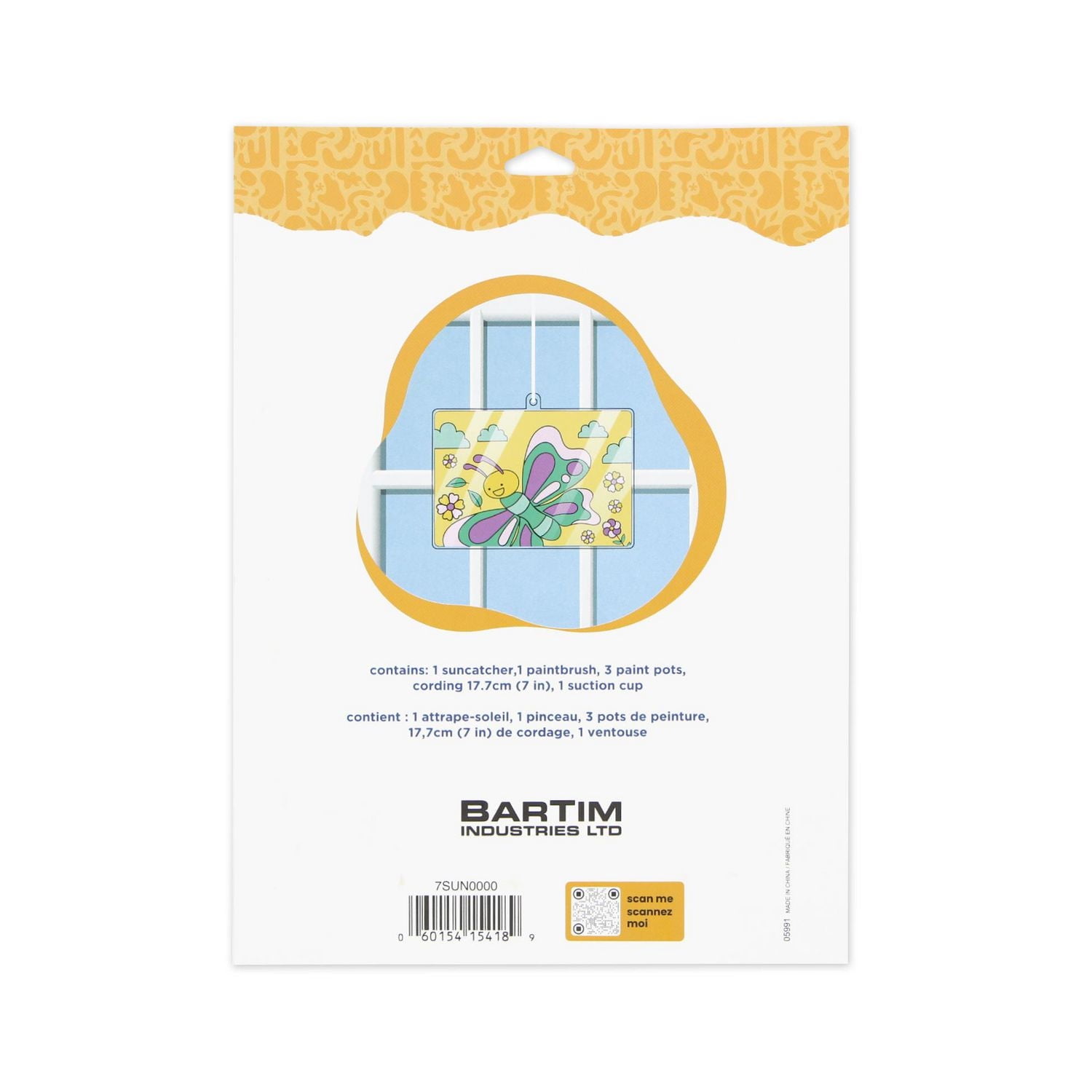 TINY HANDS Butterfly Suncatcher Paint Kit, 7 pcs, Age 3+, Kids, Crafts, DIY Hanging Art, SUNCATCHER UNI BTFLY