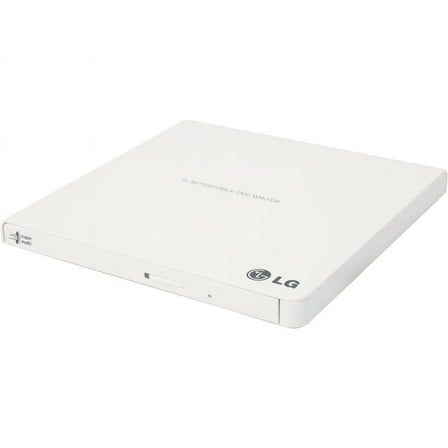 LG External CD/DVD Rewriter With M-Disc Mac & Surface Support (White) - Model GP65NW60
