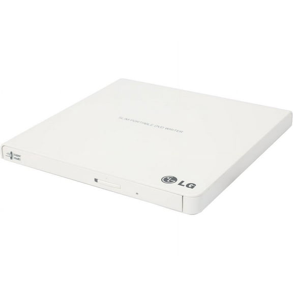 LG External CD/DVD Rewriter With M-Disc Mac & Surface Support (White) - Model GP65NW60