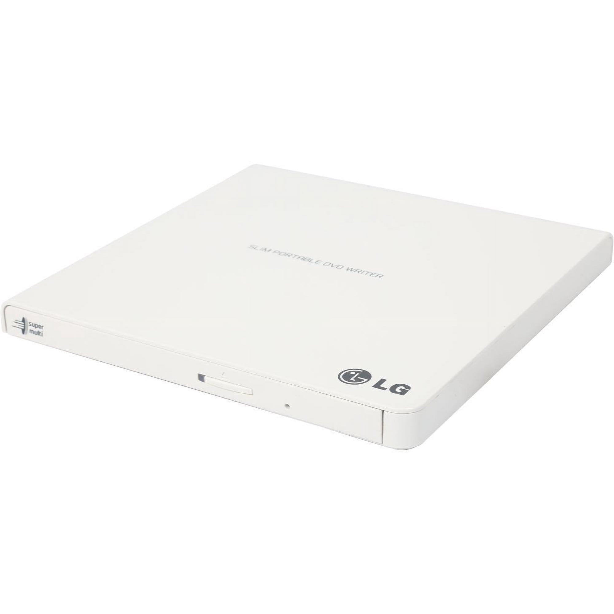 LG External CD/DVD Rewriter With M-Disc Mac & Surface Support (White) - Model GP65NW60