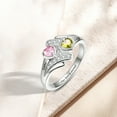 thumbnail image 3 of Personalized Names Infinity Promise Rings for Women 925 Sterling Silver Heart Rings with 2 Simulated Birthstones, 3 of 5