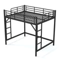 thumbnail image 6 of Aukfa Full Size Metal Loft Bed with Dual Ladders, Gaming Loft Bed Frame with Anti-Tip Device for Teens, Adults & Dorm Bedroom, Black, 6 of 7
