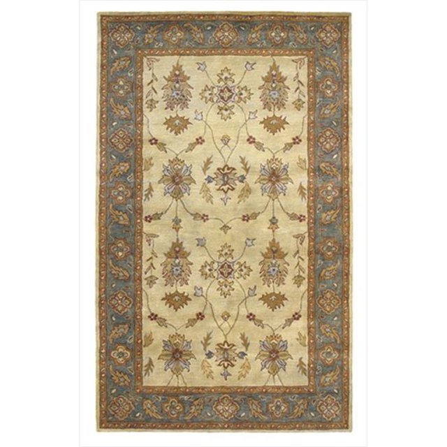 Dynamic Rugs CH281403100 Charisme 2 Pi 4 Po x 8 Pi 1403-100 Tapis - Ivoire/ Bleu