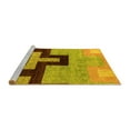 thumbnail image 2 of Ahgly Company Machine Washable Indoor Round Abstract Yellow Modern Area Rugs, 8' Round, 2 of 4