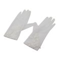 thumbnail image 1 of Moda mujer encaje guante fino elegante completo guantes hasta la muñeca blanco nupcial guantes boda novia vestido guantes para fiesta de Yinane Guantes cortos, 1 of 7