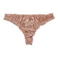 thumbnail image 4 of Uootdi Satin Thong Panties for Women Ruffled Edge Bow Detail No Show Support Briefs Smooth Soft Daily Intimates Gift, 4 of 5
