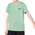 thumbnail image 2 of HAOTAGS Girls Athletic Shirts(2-18) Letter Print Short Sleeve Quick Dry T-shirts Sports Activewear Workout Tops Army Green Size 8-9Years, 2 of 6