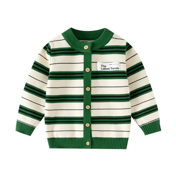 lnmuld Cute Sweaters Boys Sweaters for Kids Stylish Striped Knit Cardigan Coats Soft Comfortable Winter Fall Outerwear Casual School Wear Size:6-7Years