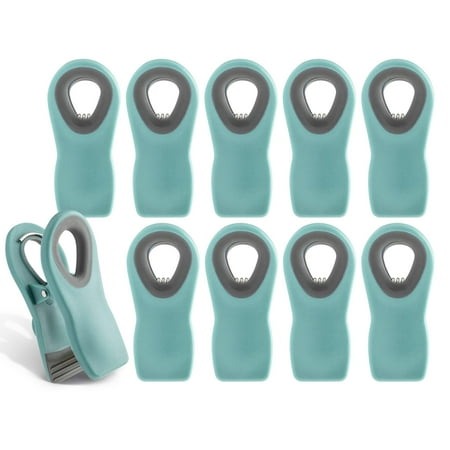 

[Gazdag]Set of Ten Chip Bag Clips with Magnet Rubber Bag Clip with Airtight Seal Kitchen Storage Clips for Organizing and Sealing Needs (Teal)
