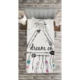 thumbnail image 3 of Ambesonne Indie Quilted Bedspread Set 2 Pcs, Bohemian Dream, Twin Size, Black White Pink, 3 of 3