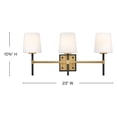thumbnail image 5 of 56953BK-LCB Hinkley Lighting Saunders - 36W 3 LED Medium Bath Vanity-10.75 Inch Tall and 23 Inch Wide-Black/Lacquered Brass Finish, 5 of 7