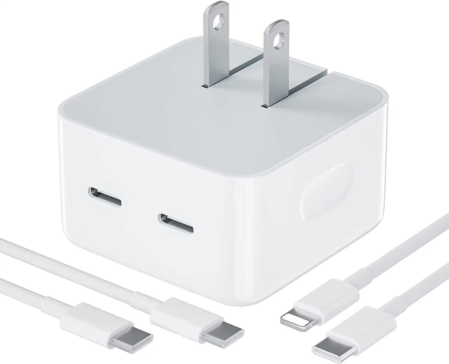 Chargeur mural double USB-C 35 W, PD 3.0 35 W pliable USB Plug iPad Charger  Cube pour iPhone 13/iPhone 13 Pro Max/iPhone 12/11, iPad et plus