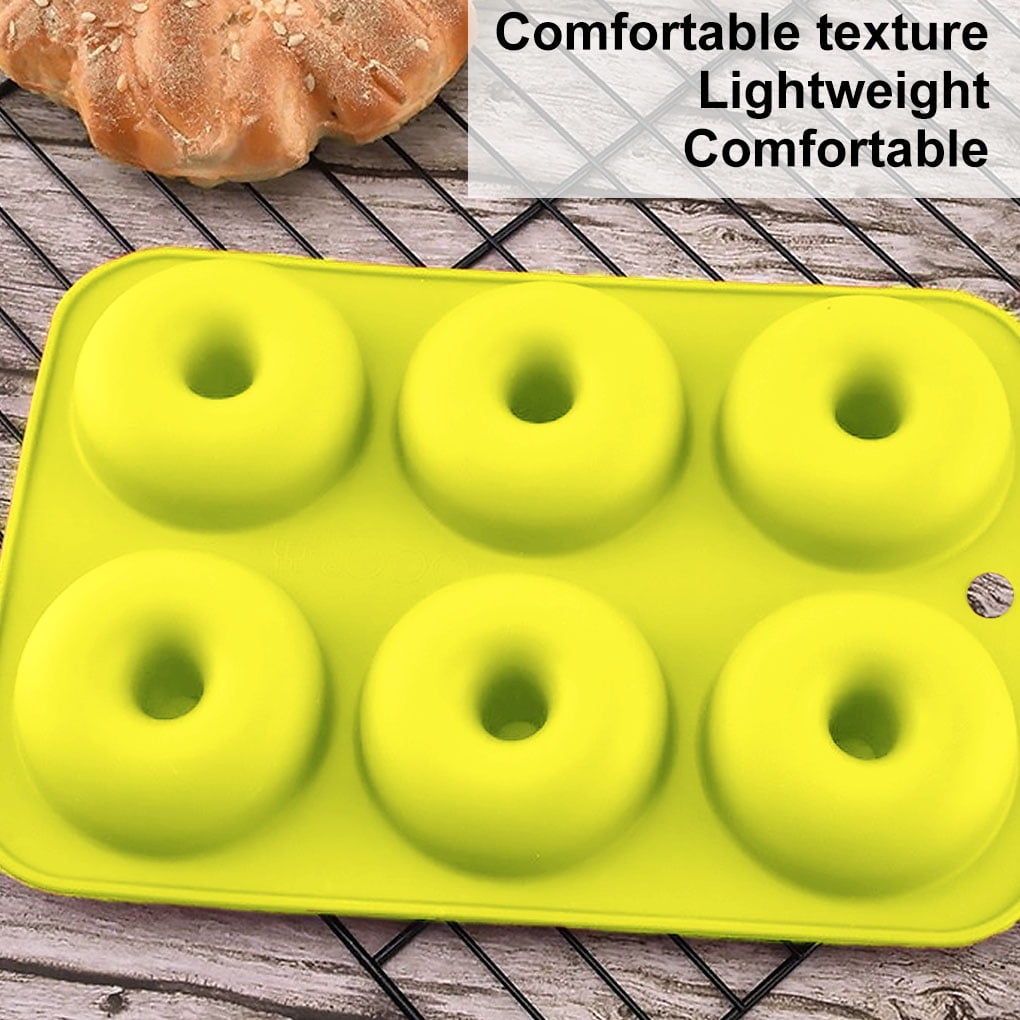 Booyoo Silicone Donut Mold 6Cavity DIY Mini Fluted Baking Cake Pan