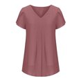 thumbnail image 5 of Womens Chiffon Tunics Tops for Leggings Flowy T-Shirts Dressy Business Casual Blouses Ruffle Sleeve Loose Shirts V Neck Tees, 5 of 7