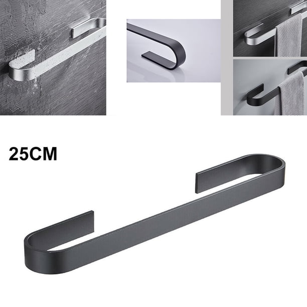 Toallero Toallero Toallero Baño Toallas Estante Percha Negro Plata Aluminio-Magnesio Colgar En La Pared Toallero Organizador Cocina Estante De Almacenamiento Yuarrent HA024331-01