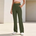 thumbnail image 6 of YHAJDS Womens Workout Gym Yoga Pant Solid Color Stretchy Casual Trousers With Pockets, 6 of 9