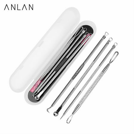 ANLAN 4Pcs BlackHead Remover Tool Acne Needle Blemish Pimple Spot Blackhead Extractor Remover Tool Pore Cleaner Face Cleansing Tools